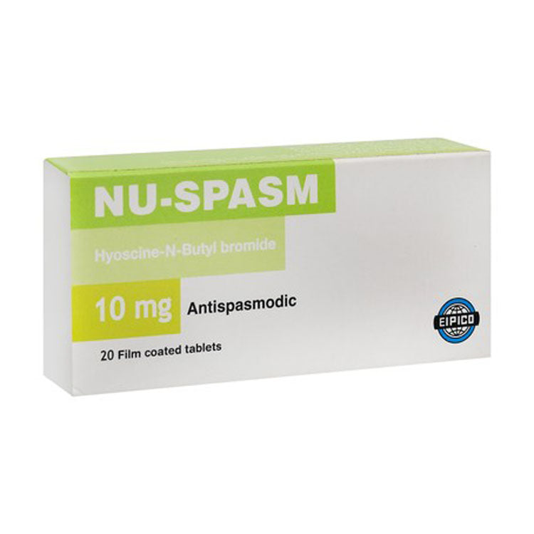 Nu-Spasm 10mg Hyoscine-N-Butylbromide Antispasmodic