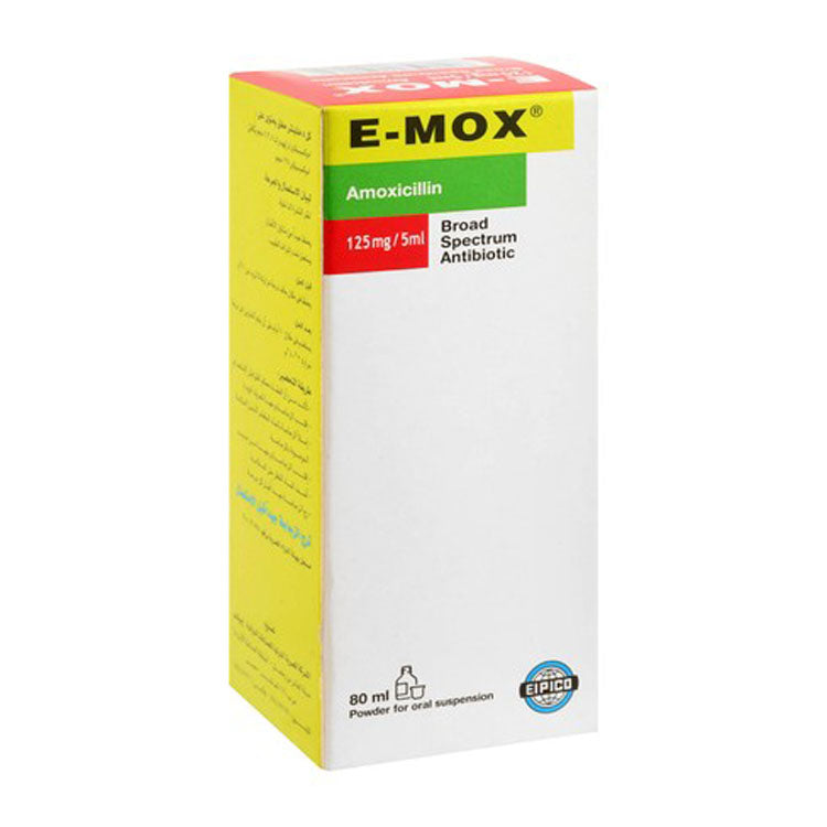 E-Mox 125mg/5ml Amoxicillin Broad Spectrum Antibiotic Powder for Oral Suspension
