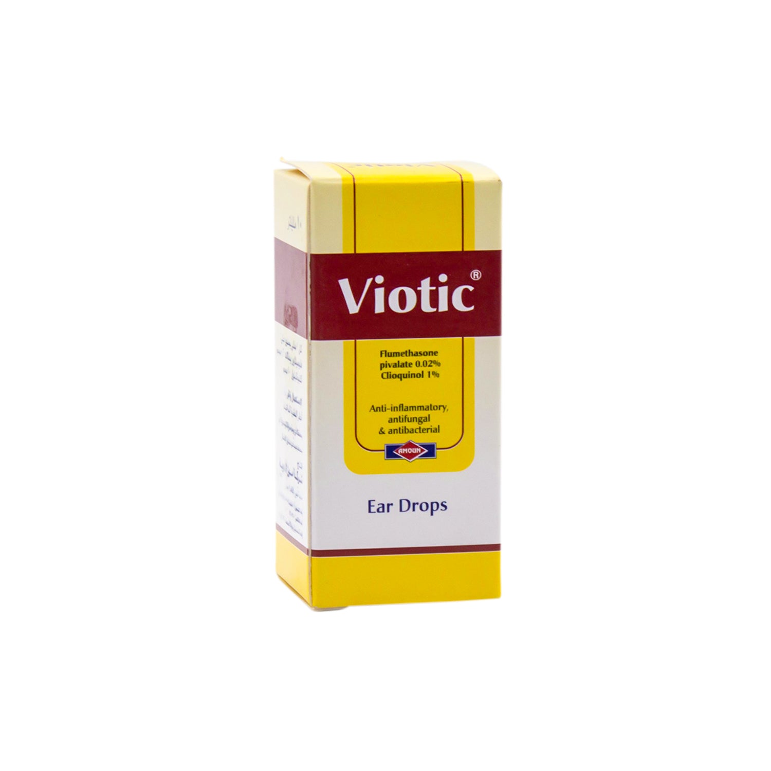 Viotic 0.02% Flumethasone Pivalate & 0.1% Clioquinol Antibacterial, Antifungal & Anti-Inflammatory Ear Drops