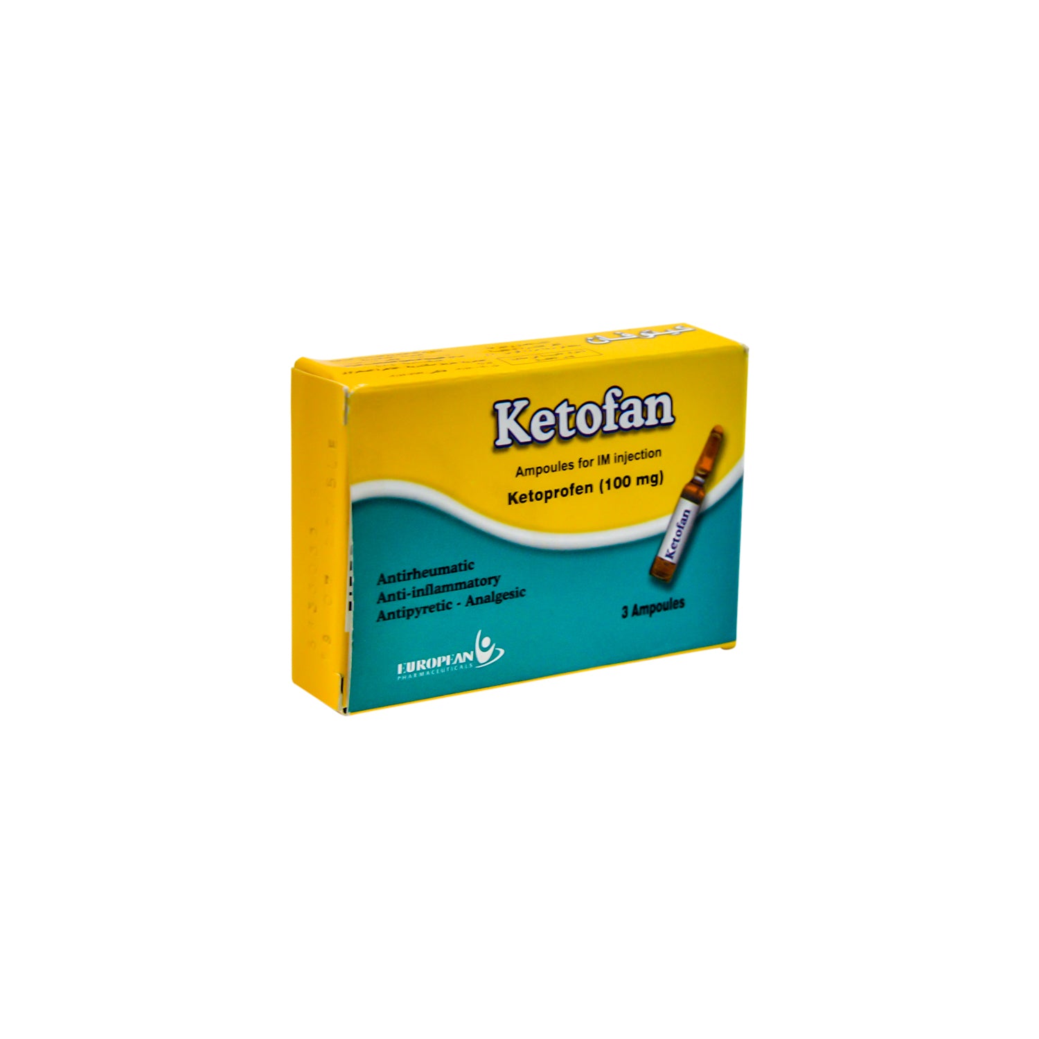 Ketofan 100mg Ketoprofen Anti-Inflammatory, Antirheumatic & Analgesic Ampoules