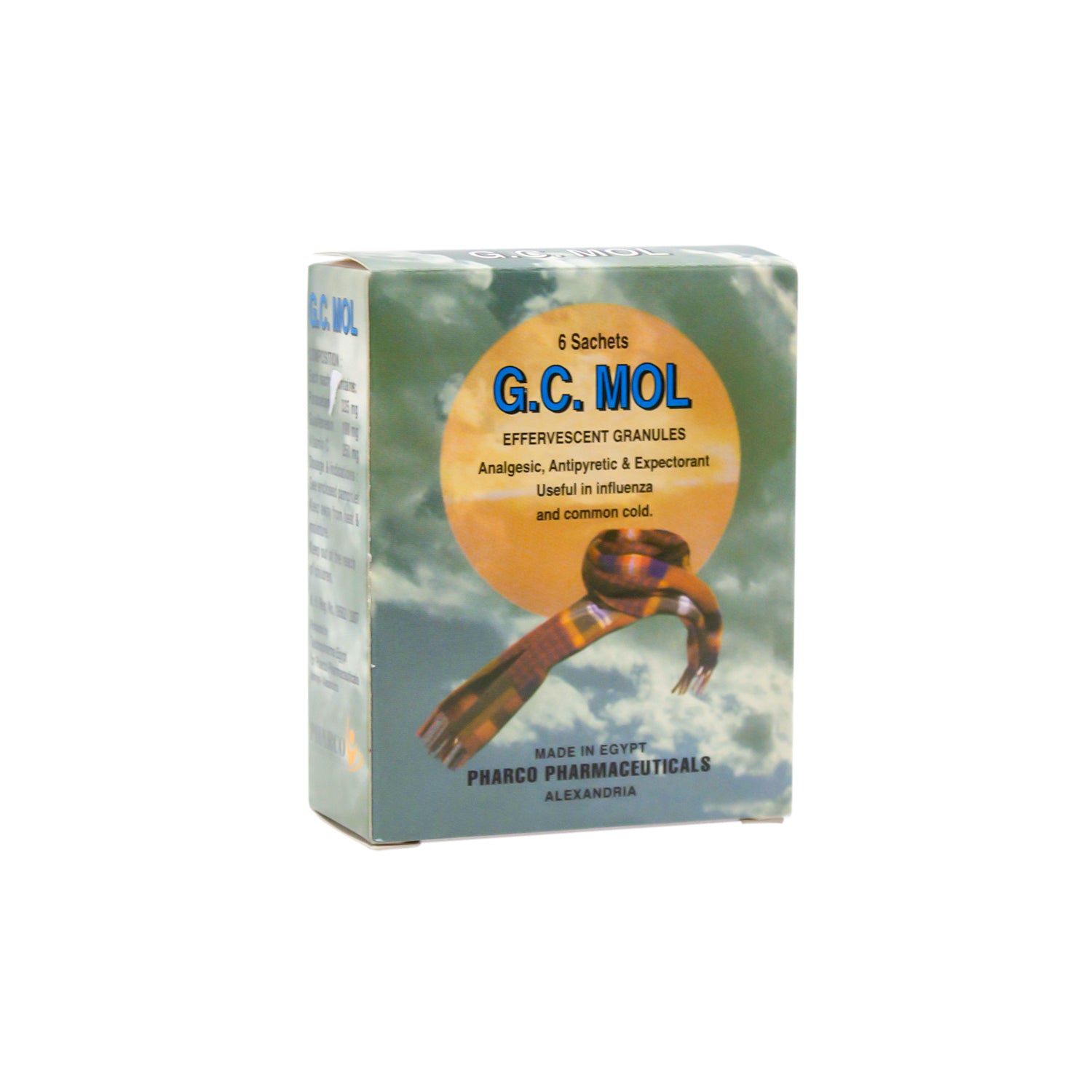 G.C. Mol 325mg Paracetamol, 250mg Vitamin C & 100mg Guaiphenesin Effervescent Granules
