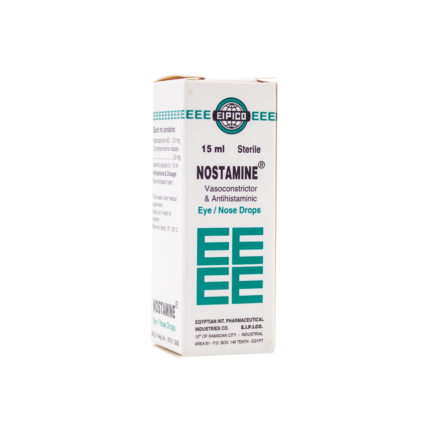 Nostamine 0.5mg Naphazoline HCL & 0.5mg Chlorpheniramine Sterile Eyes & Nose Drops