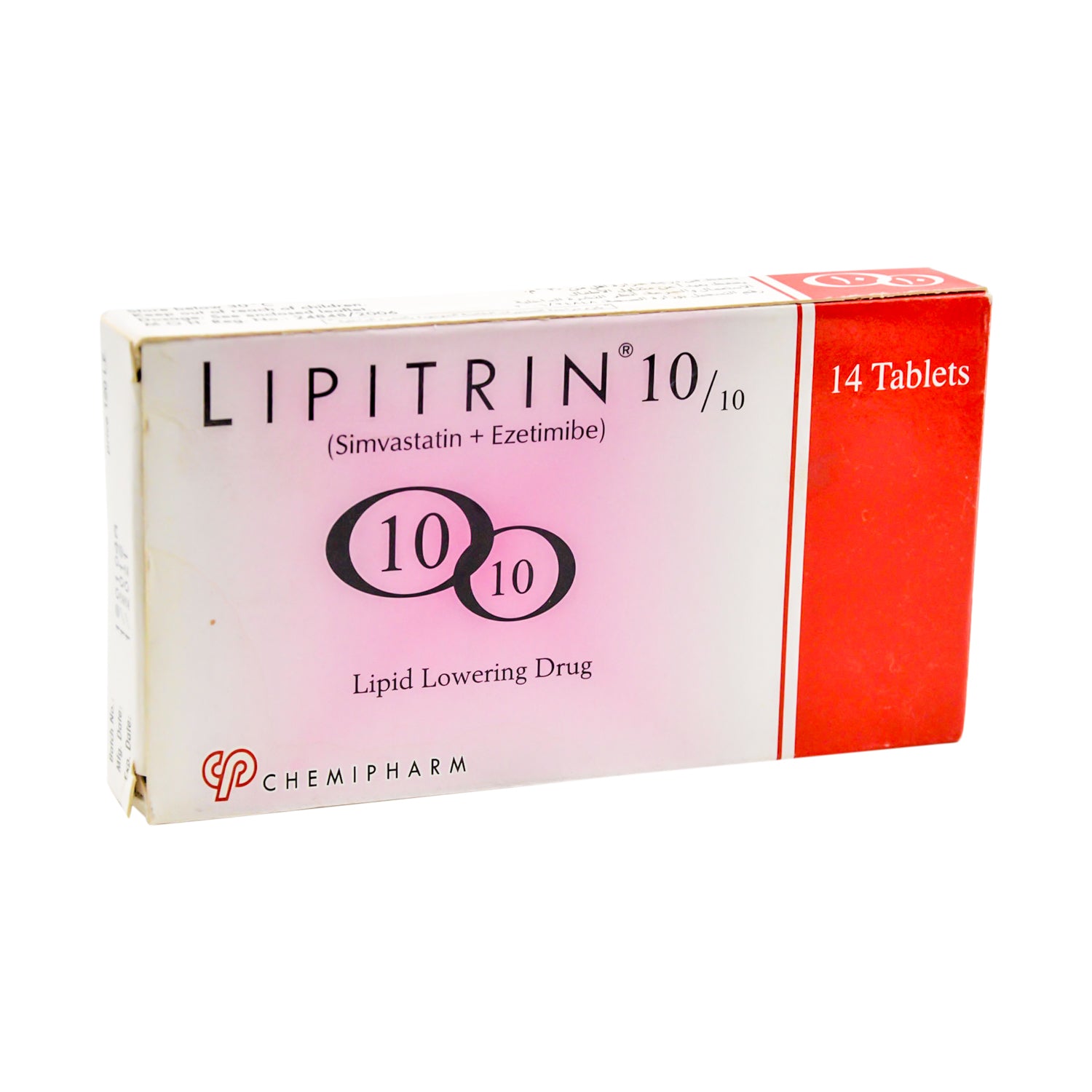 Lipitrin 10mg Simvastatin & 10mg Ezetimibe Lipid Lowering Medication