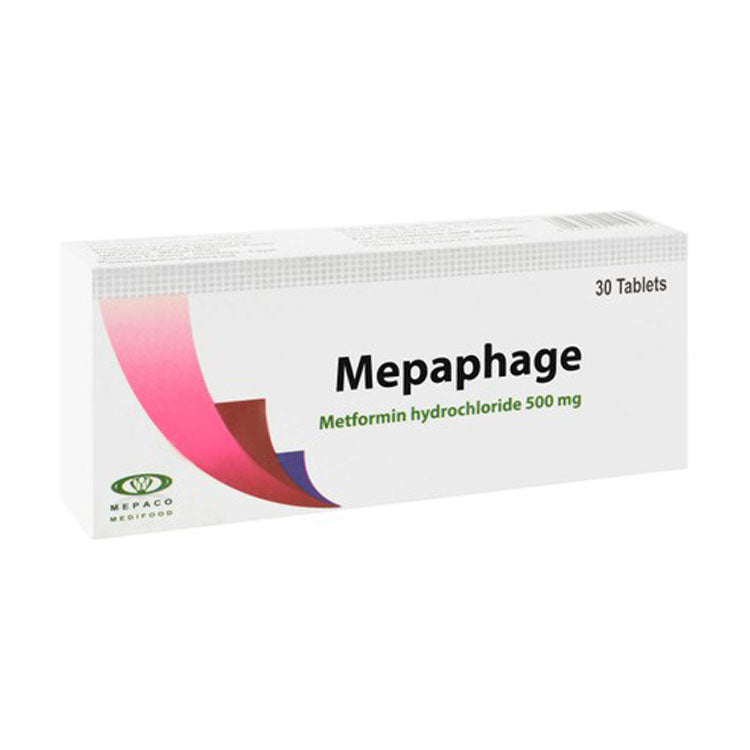 Mepaphage 500mg Metformin Hydrochloride 30 tablets