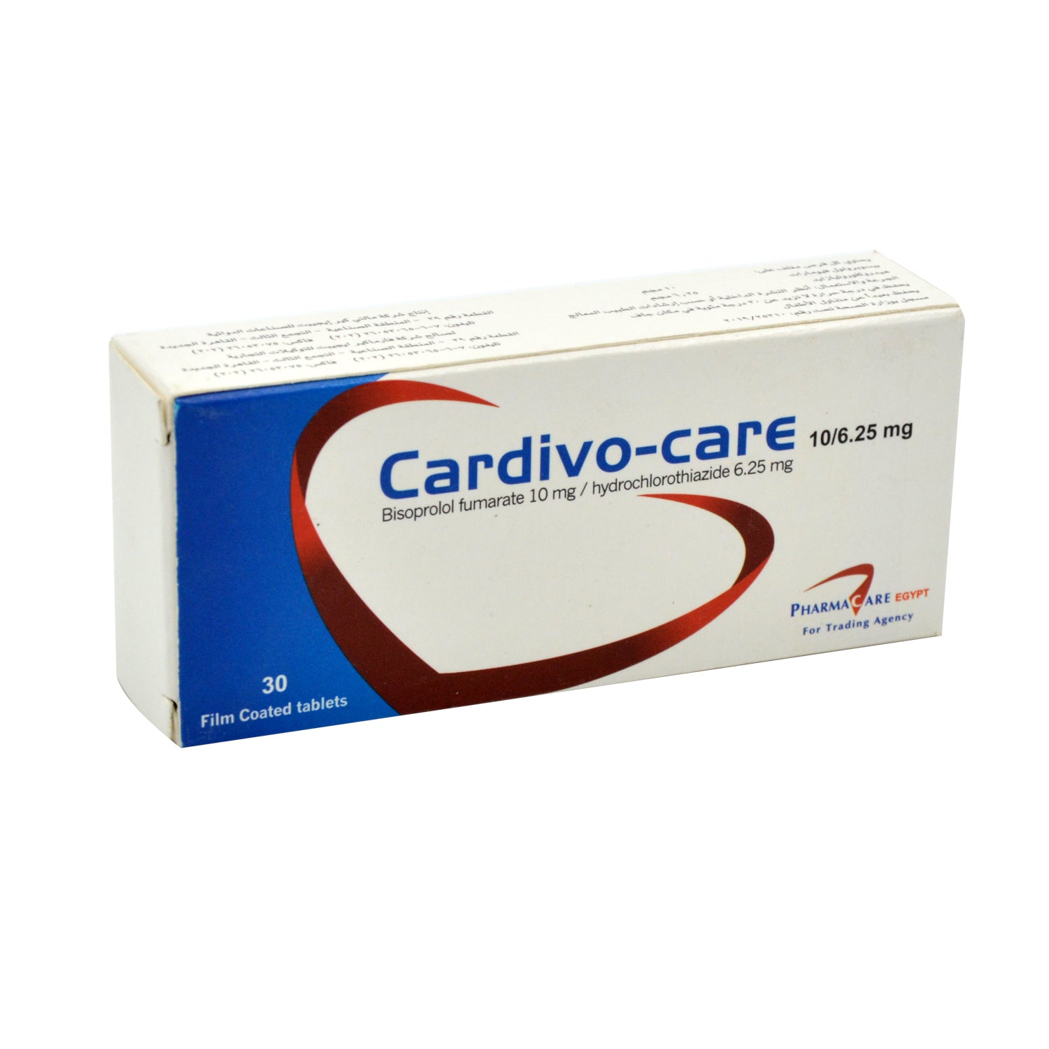Cardivo-Care 10mg Bisoprolol Fumarate & 6.25mg Hydrochlorothiazide