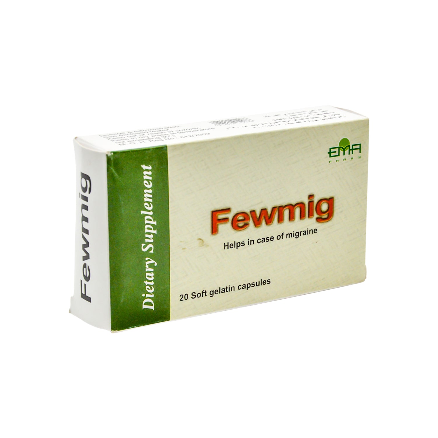 Fewmig 80mg Feverfew Extract Supplement for Migraines
