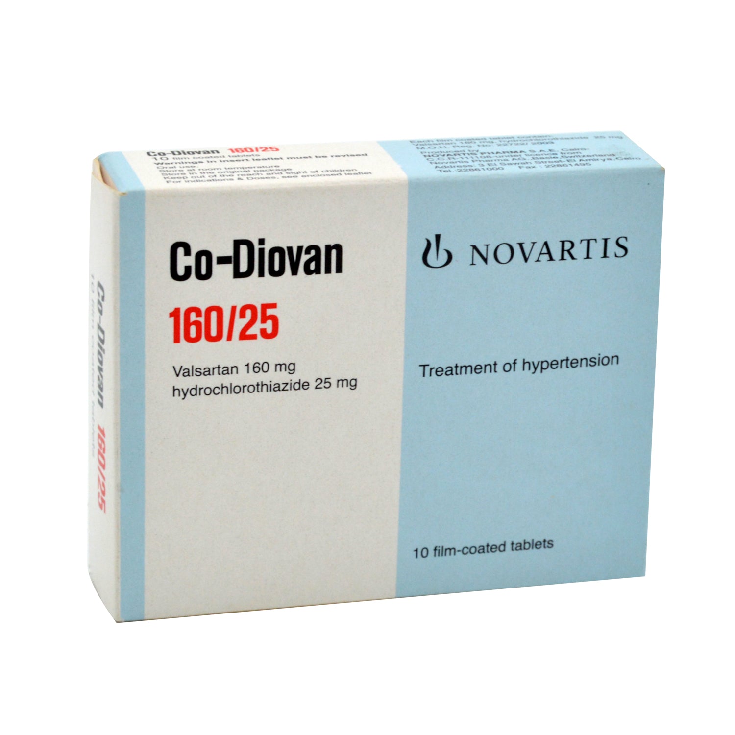 Co-Diovan 160mg Valsartan & 25mg Hydrochlorothiazide for Treating Hypertension