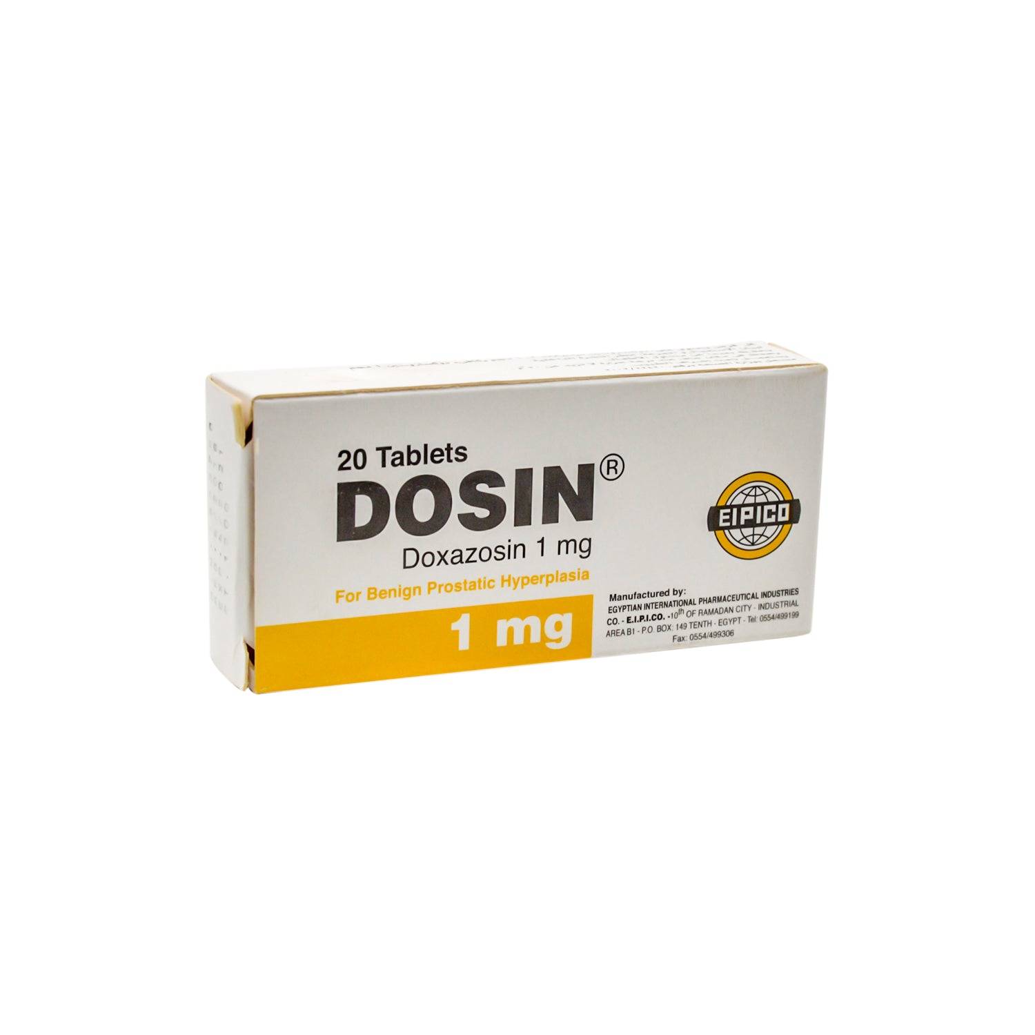 جرعة 1 ملغ من دوكسازوسين لعلاج تضخم البروستاتا الحميد