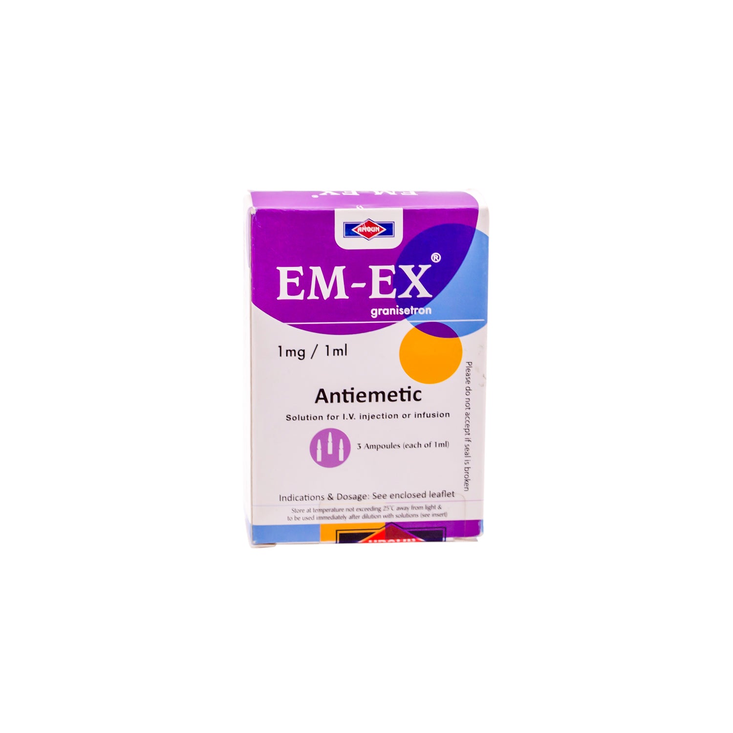 Em-Ex 1mg Granisetron Antiemetic Solution Ampoules for Intravenous Injection or Infusion
