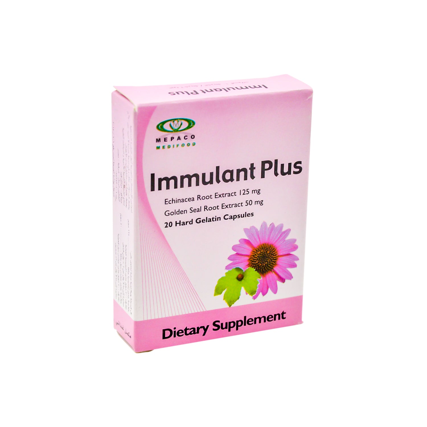Immulant Plus 125mg Echinacea Root Immunity Booster Supplement with Golden Seal Root Extract