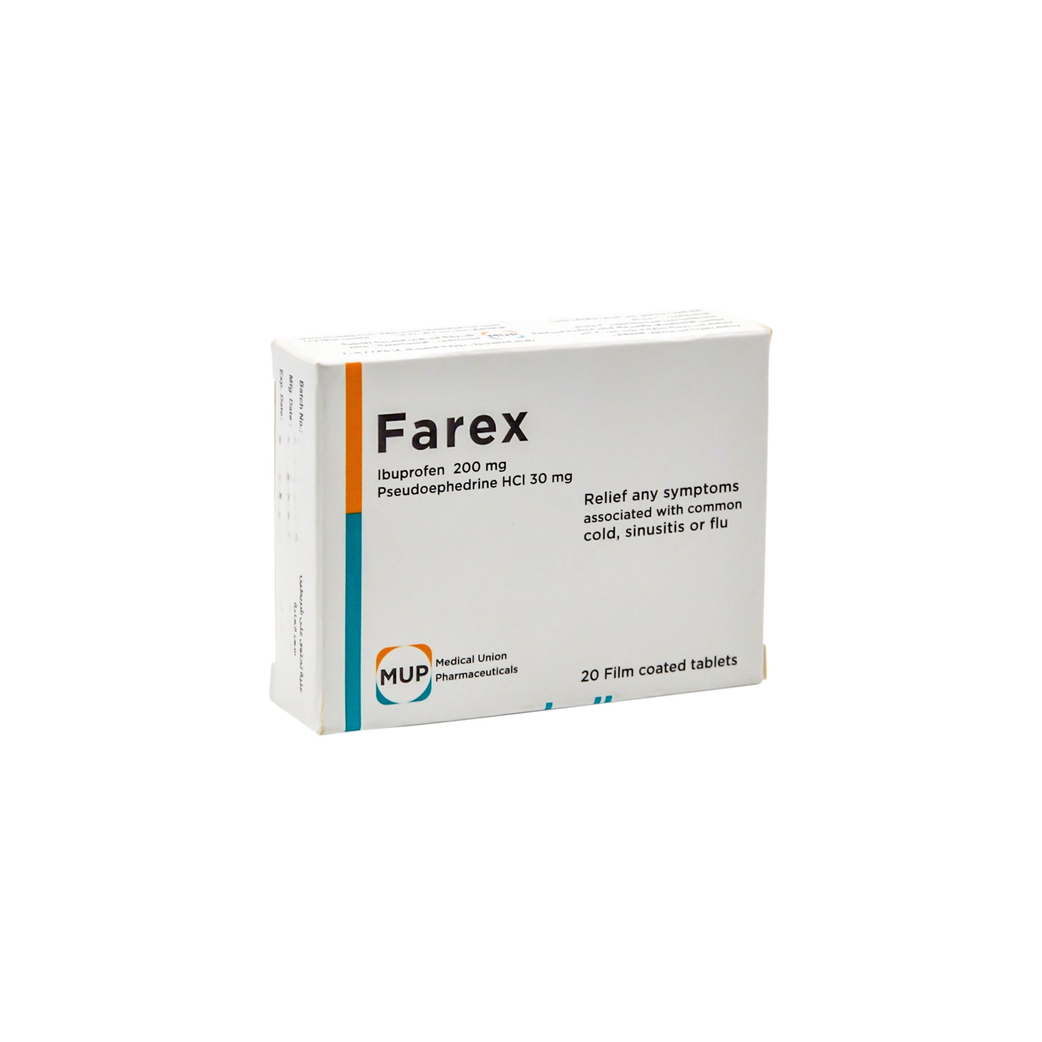 فاركس ٢٠٠ ملغ إيبوبروفين و٣٠ ملغ سودوإيفيدرين هيدروكلوريد لعلاج نزلات البرد والتهاب الجيوب الأنفية والإنفلونزا