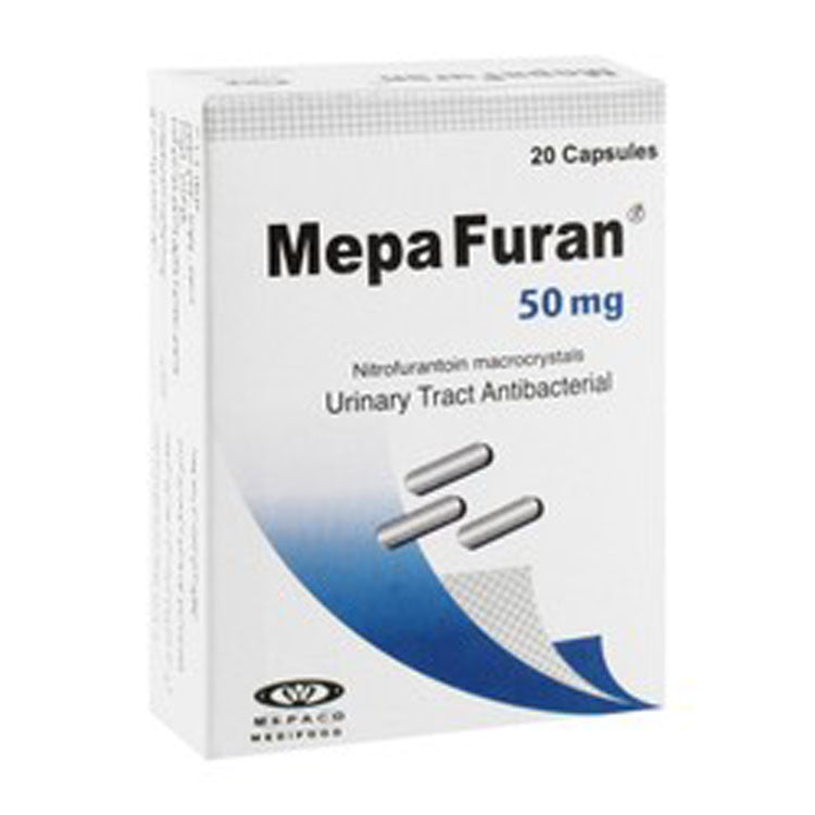 ميبا فوران ٥٠ ملغ نيتروفورانتوين بلورات كبيرة دواء مضاد للبكتيريا للمسالك البولية