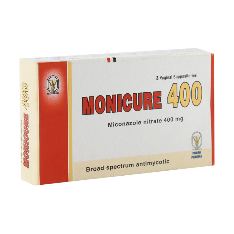 تحاميل مونيكيور 400 ملجم نيترات ميكونازول المهبلية واسعة المدى المضادة للفطريات