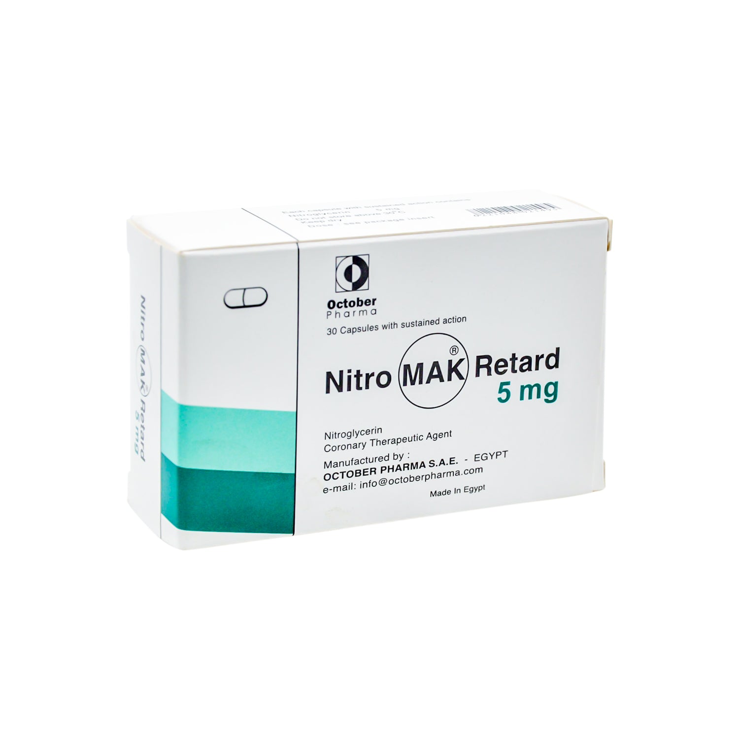 Nitro Mak Retard 5mg Nitroglycerin Coronary Therapeutic Medication
