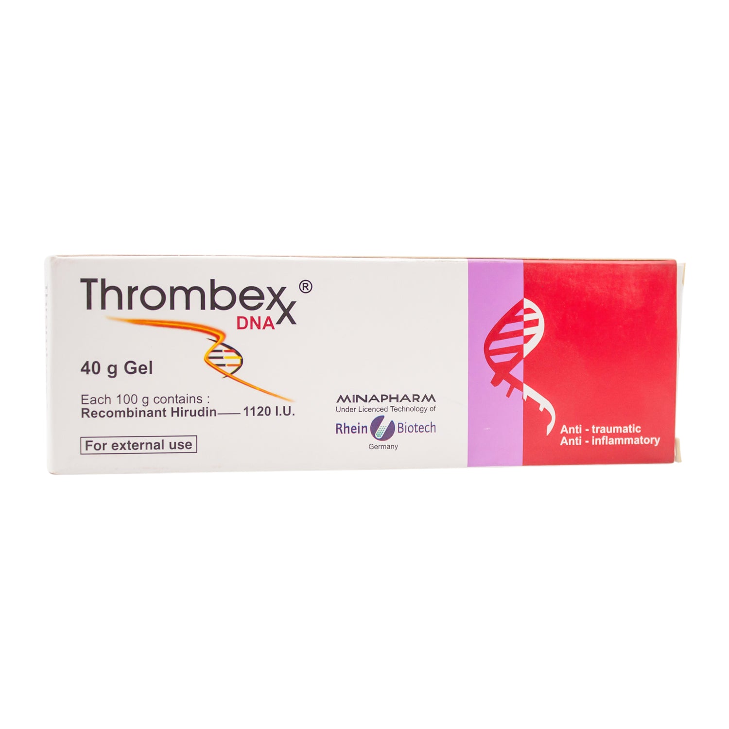 Thrombexx DNA 1120 IU Recombinant Hirudin Anti-Traumatic & Anti-Inflammatory Gel
