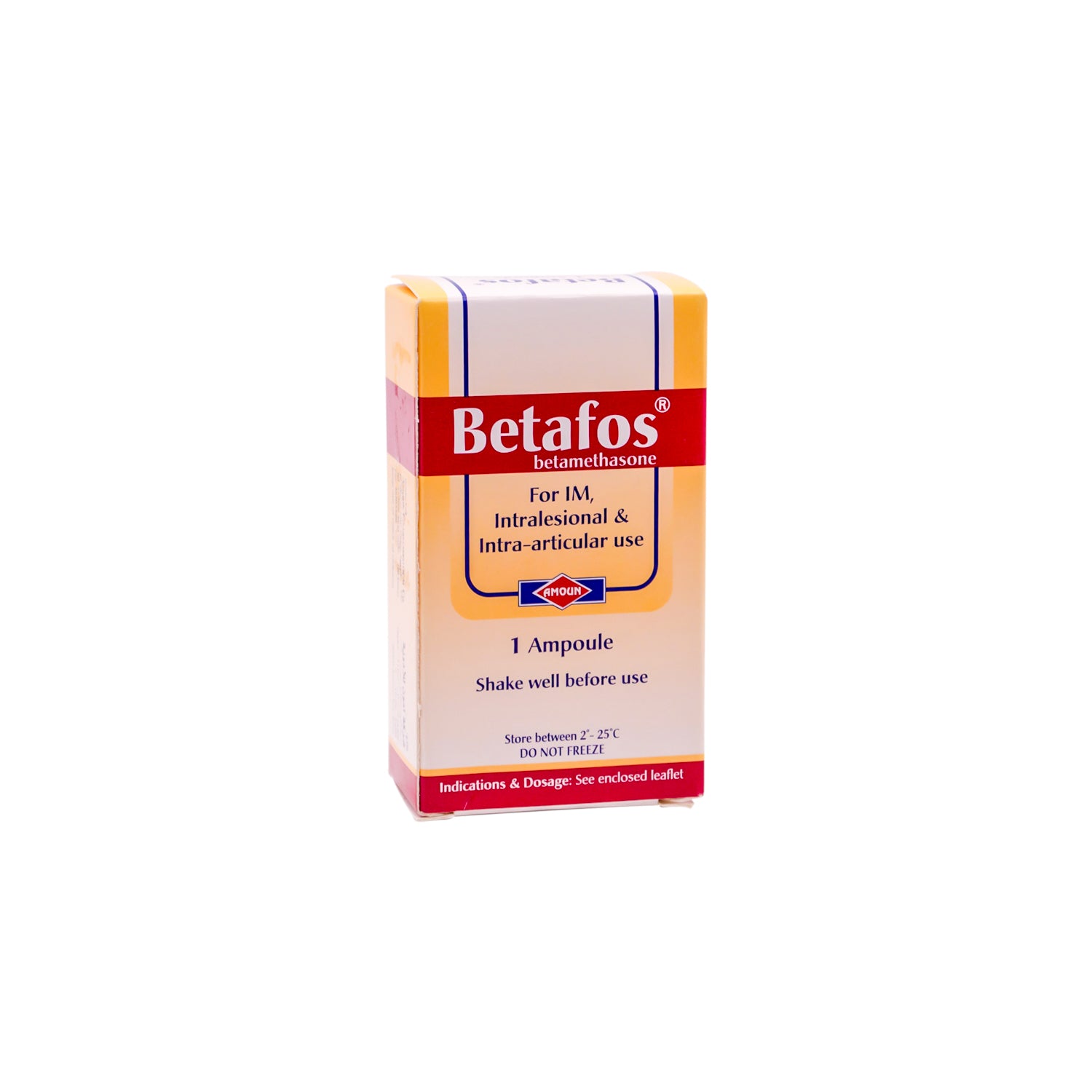 Betafos Betamethasone Ampoule for IM, Intralesional & Intra-Articular Use