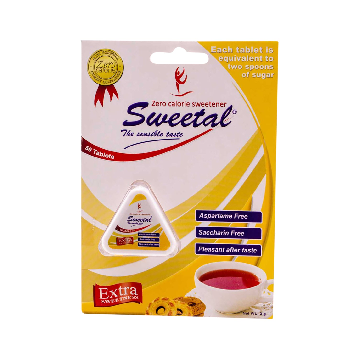Sweetal Zero Calorie Sweetener (50 Tablets) - sugar free, preservatives free, aspartame free