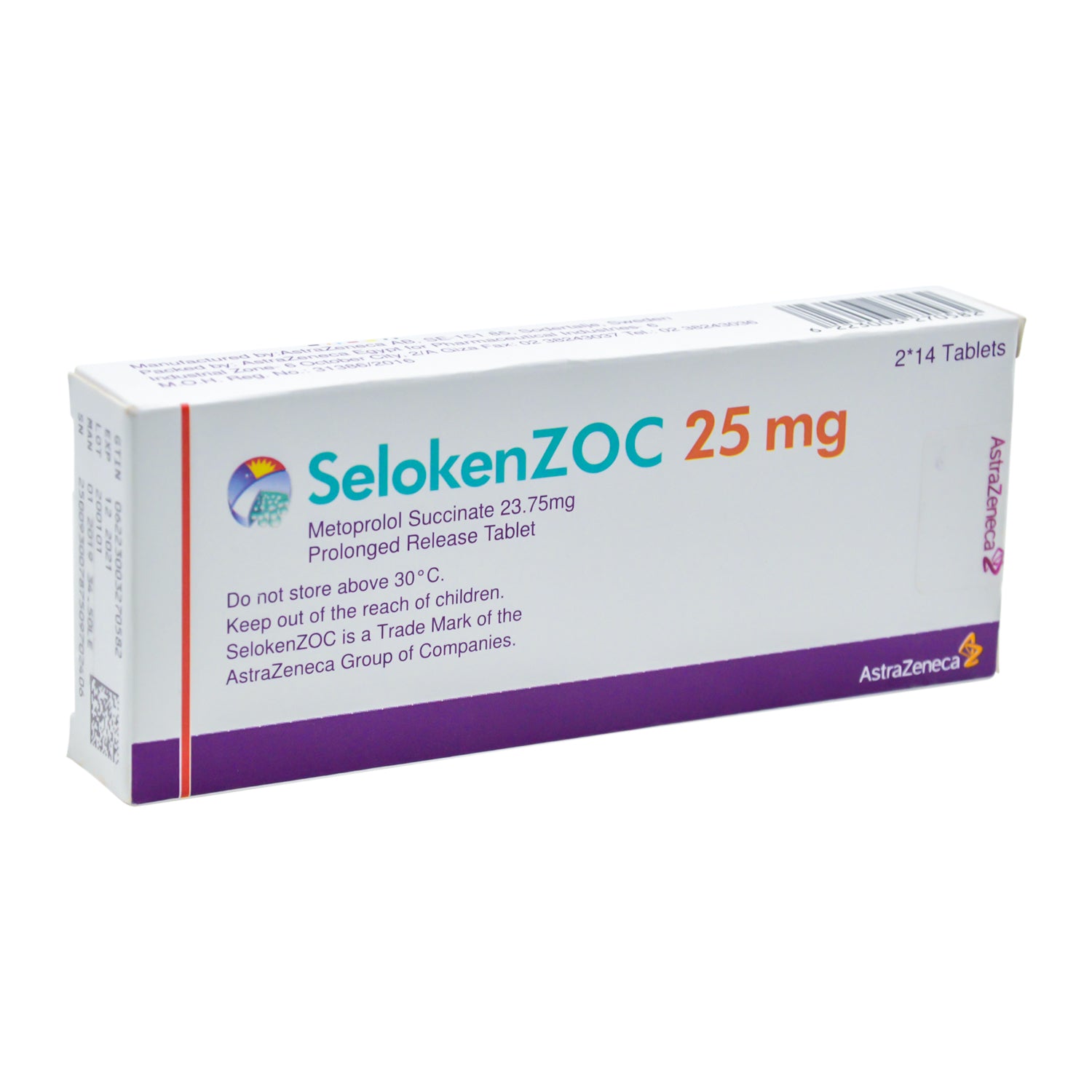 Seloken ZOC 25mg Metoprolol Succinate Beta Blocking Medication