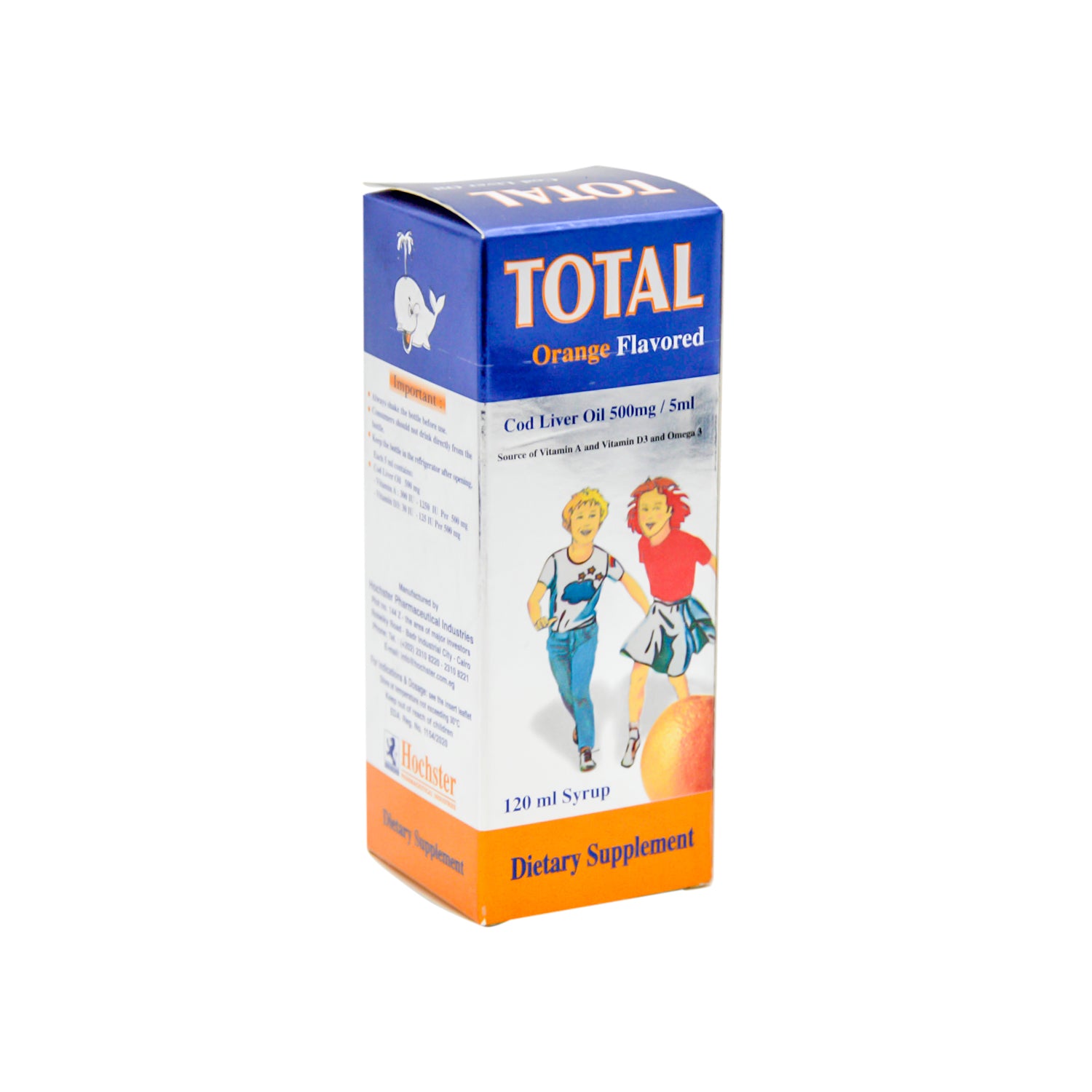 Total Cod Liver Oil Supplement Orange Flavor for Kids