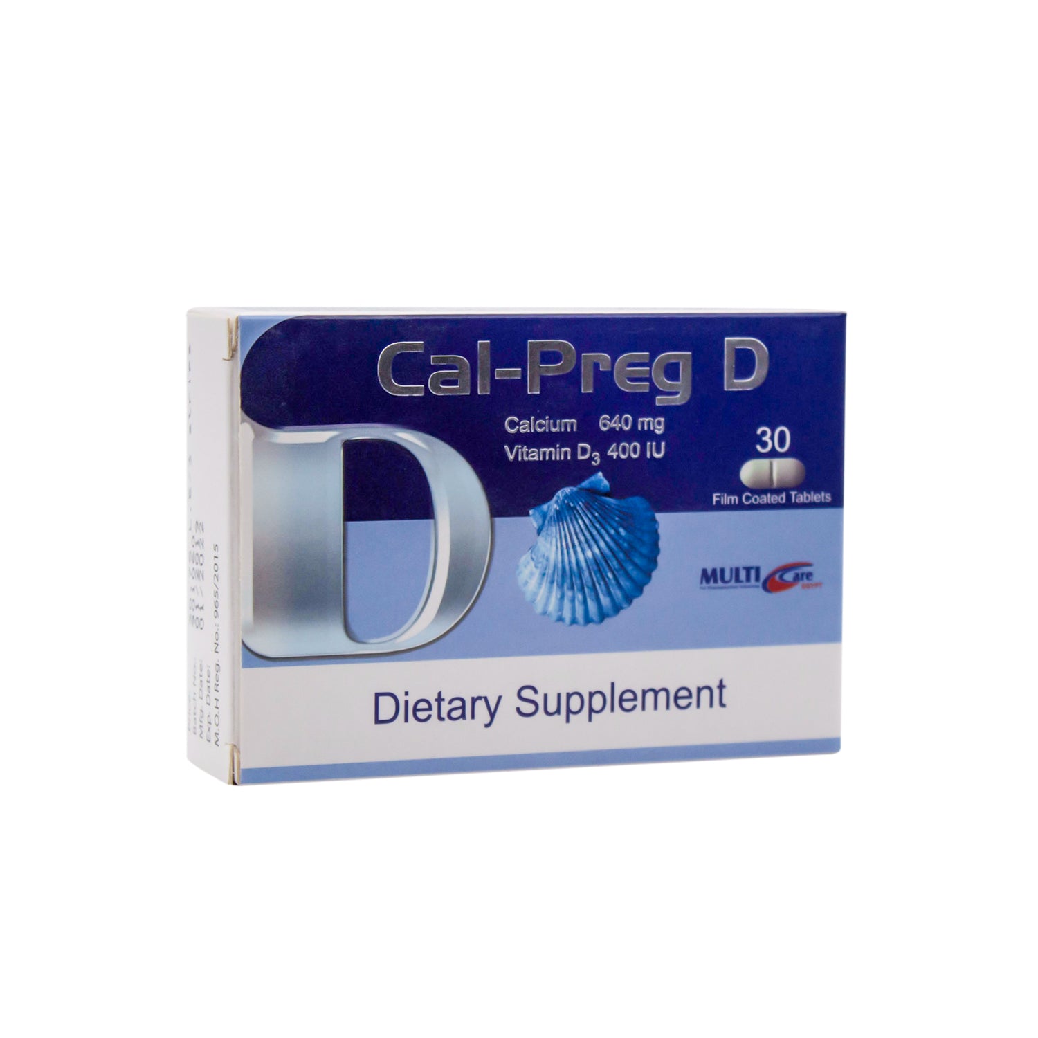 Cal-Preg D 640mg Calcium & 400 IU Vitamin D3 Supplement