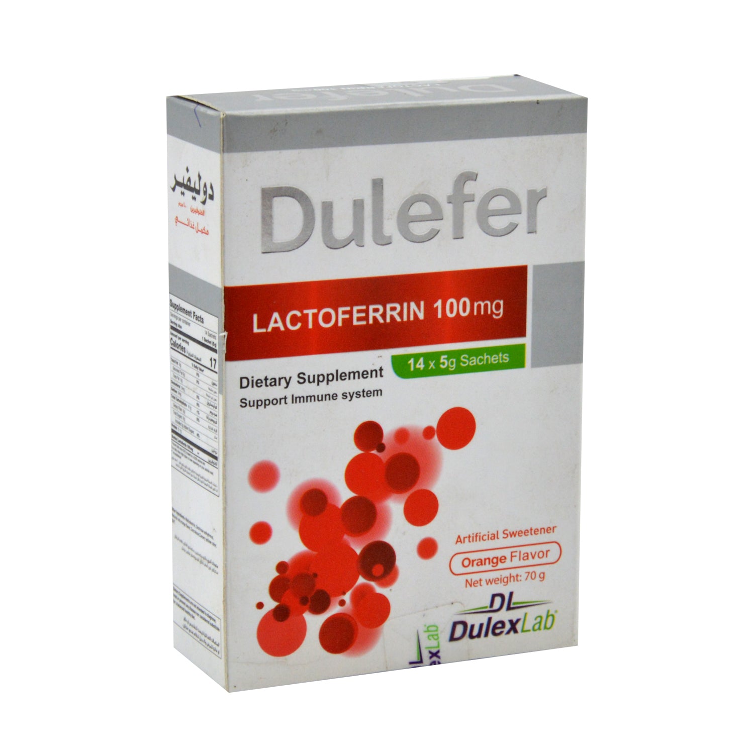 Dulefer Lactoferrin-100 Supplement Fruit Flavor