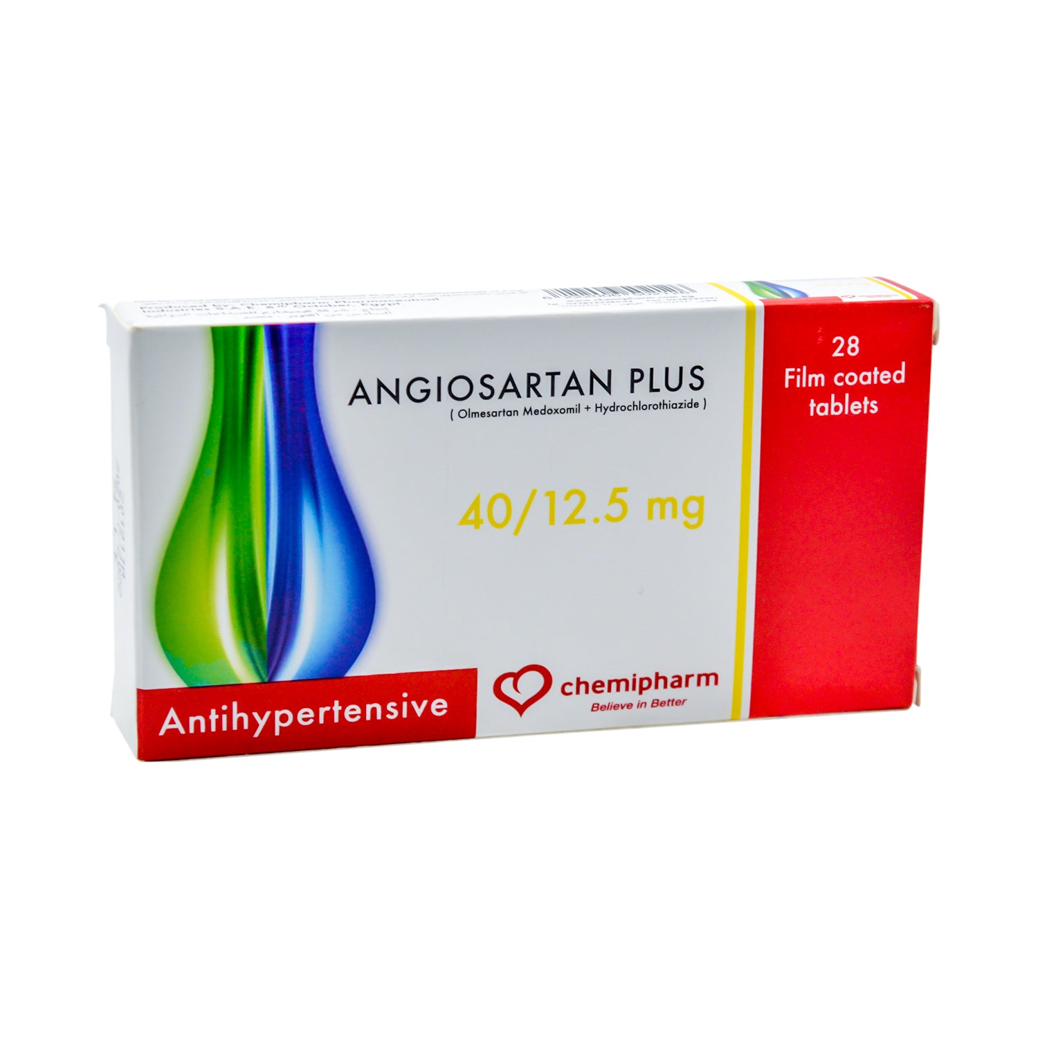أنجيوسارتان بلس 40 ملغ أولميسارتان ميدوكسوميل و12.5 ملغ هيدروكلوروثيازيد خافض لضغط الدم