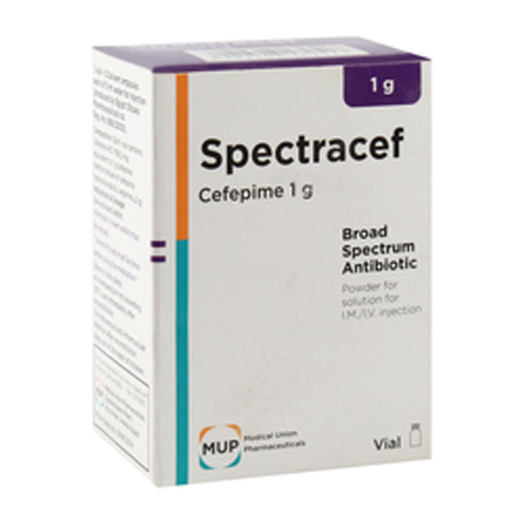 سبيكتراسيف، 1 غرام من مسحوق سيفيبيم، مضاد حيوي واسع الطيف مع أمبولات مذيبة للإعطاء العضلي والوريدي