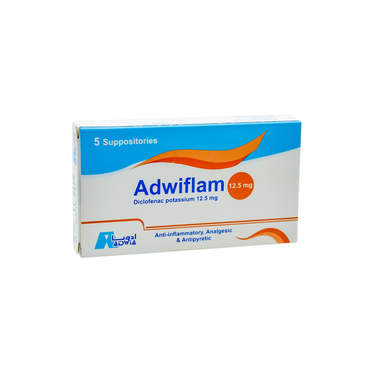 Adwiflam 12.5mg Diclofenac Potassium Suppositories Anti-Inflammatory, Analgesic & Antipyretic