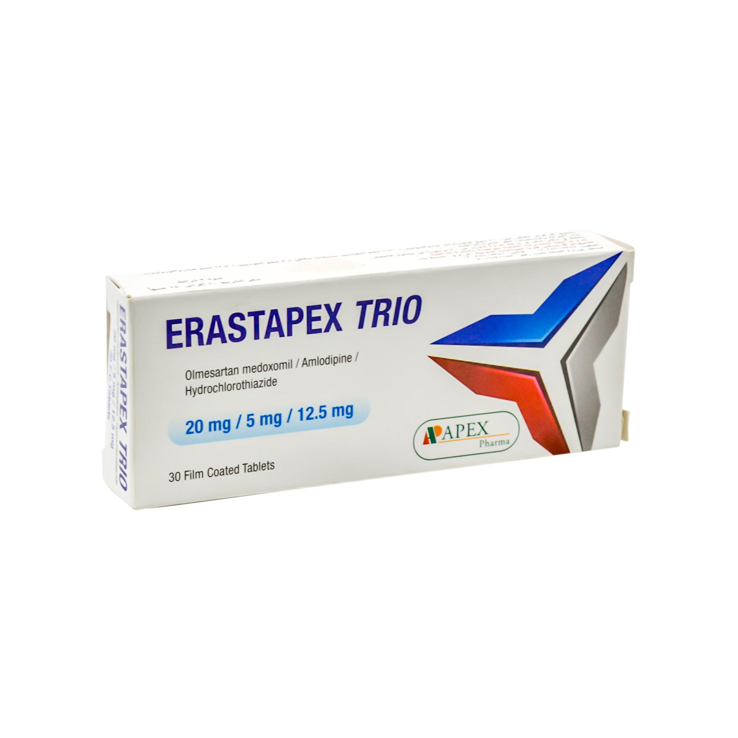 Erastapex Trio 20mg Olmesartan Medoxomil, 5mg Amlodipine & 12.5mg Hydrochlorothiazide