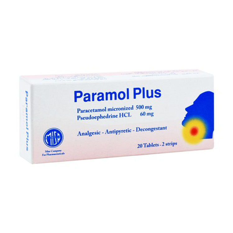 Paramol Plus 500mg Paracetamol Micronized & 60mg Pseudoephedrine HCL Analgesic, Antipyretic & Decongestant