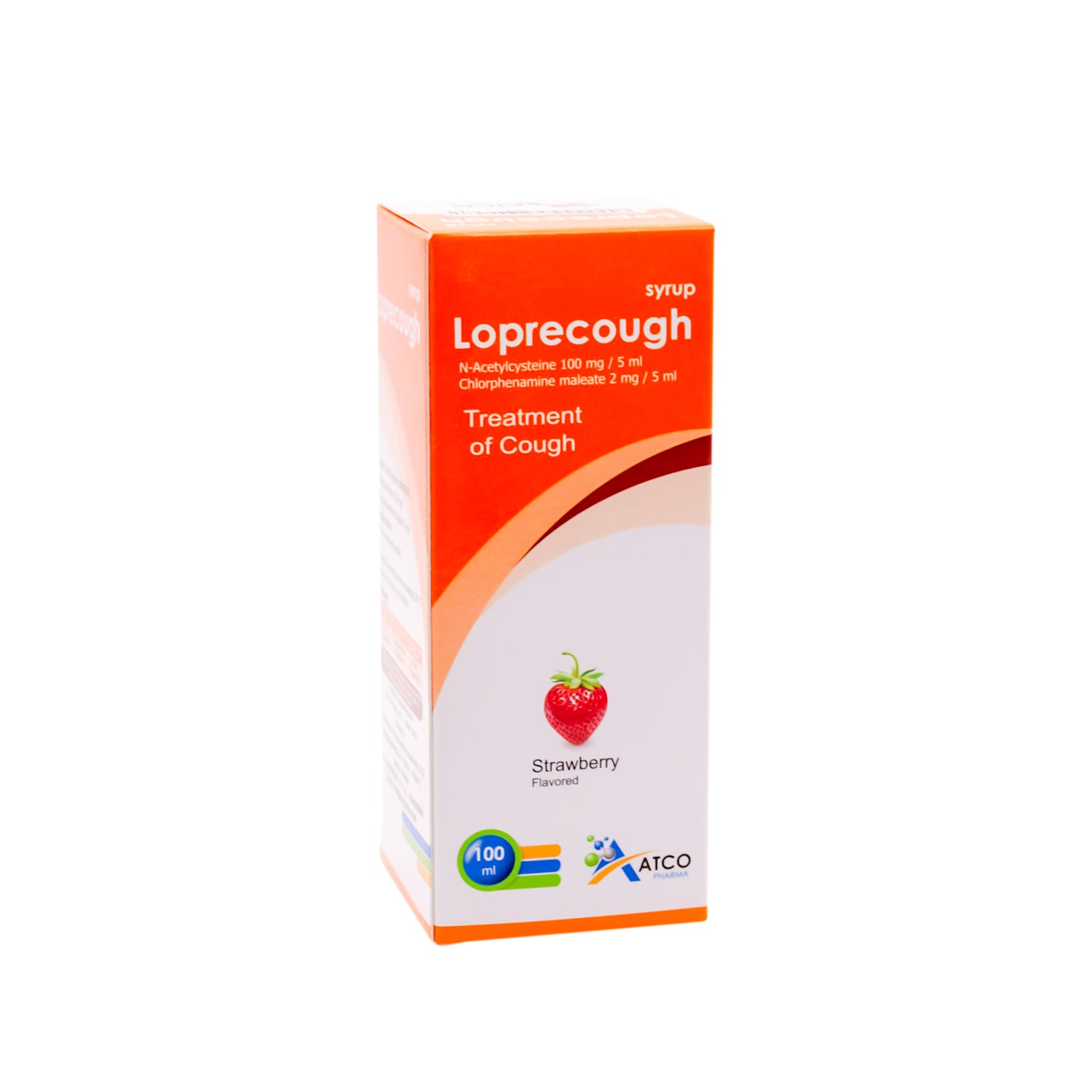Loprecough Cough Syrup with N-Acetylcysteine & Chlorphenamine Maleate Strawberry Flavor
