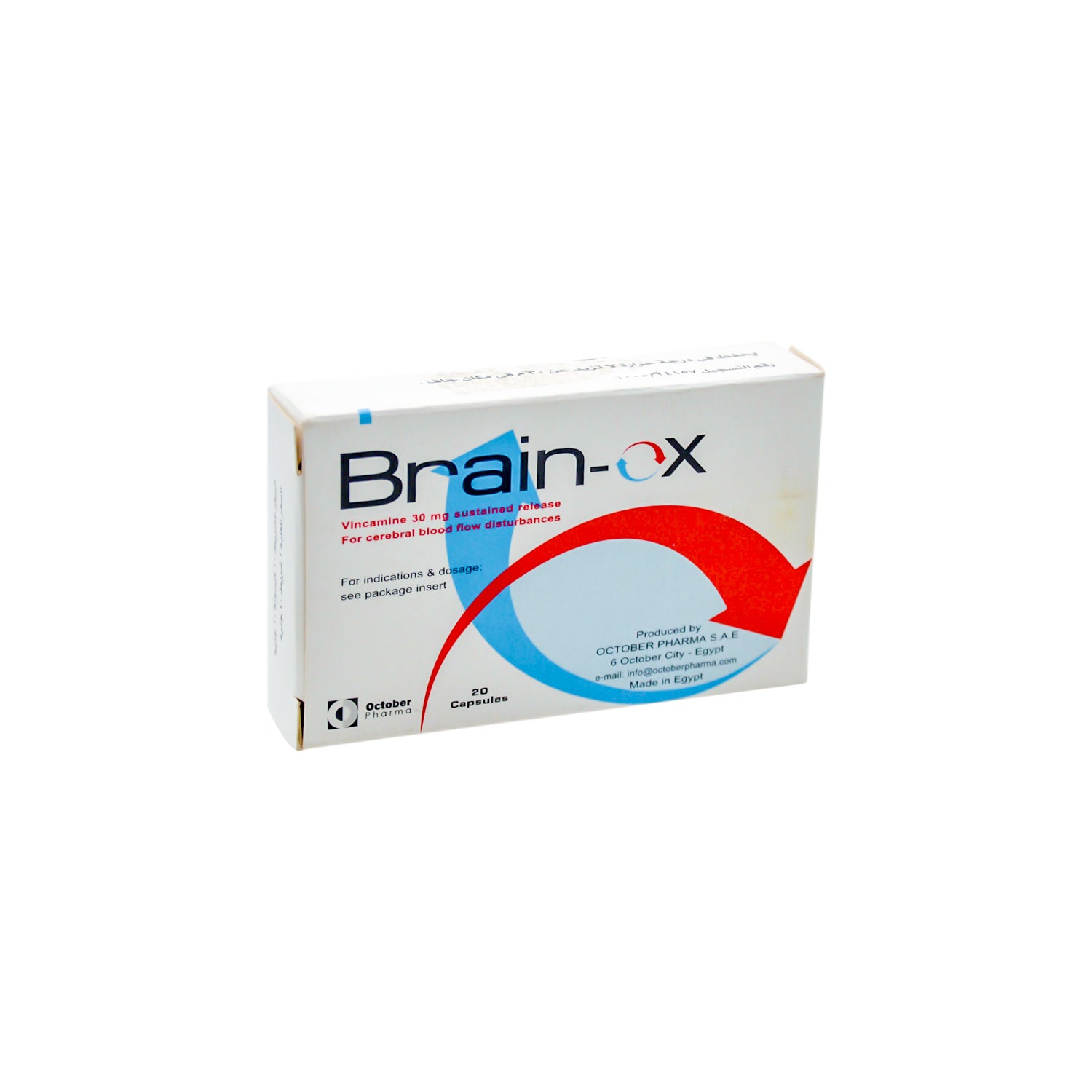 Brain-Ox 30mg Vincamine Cerebral Blood Flow Support Supplement