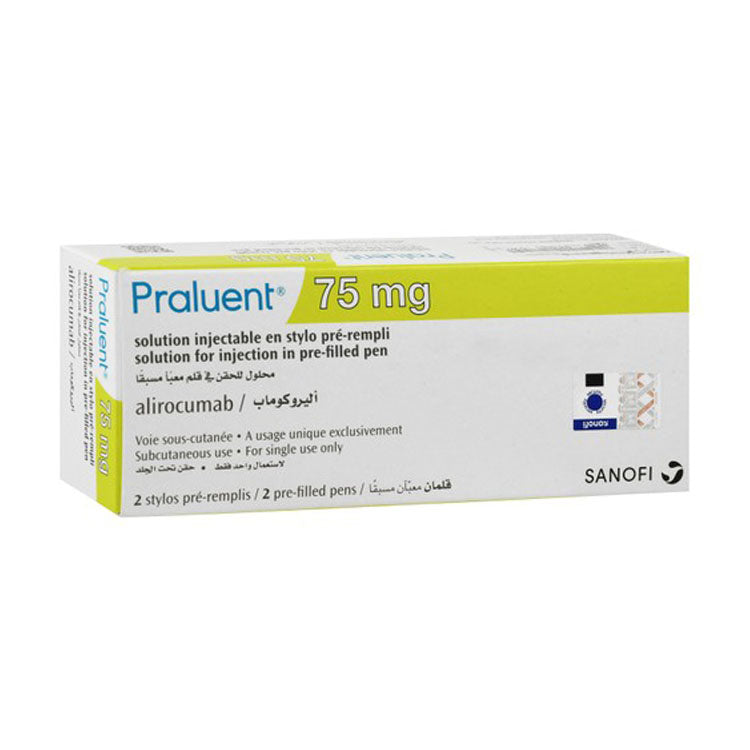 Praluent 75mg Alirocumab Pre-Filled Solution Pens for Subcutaneous Injection 2 per pack