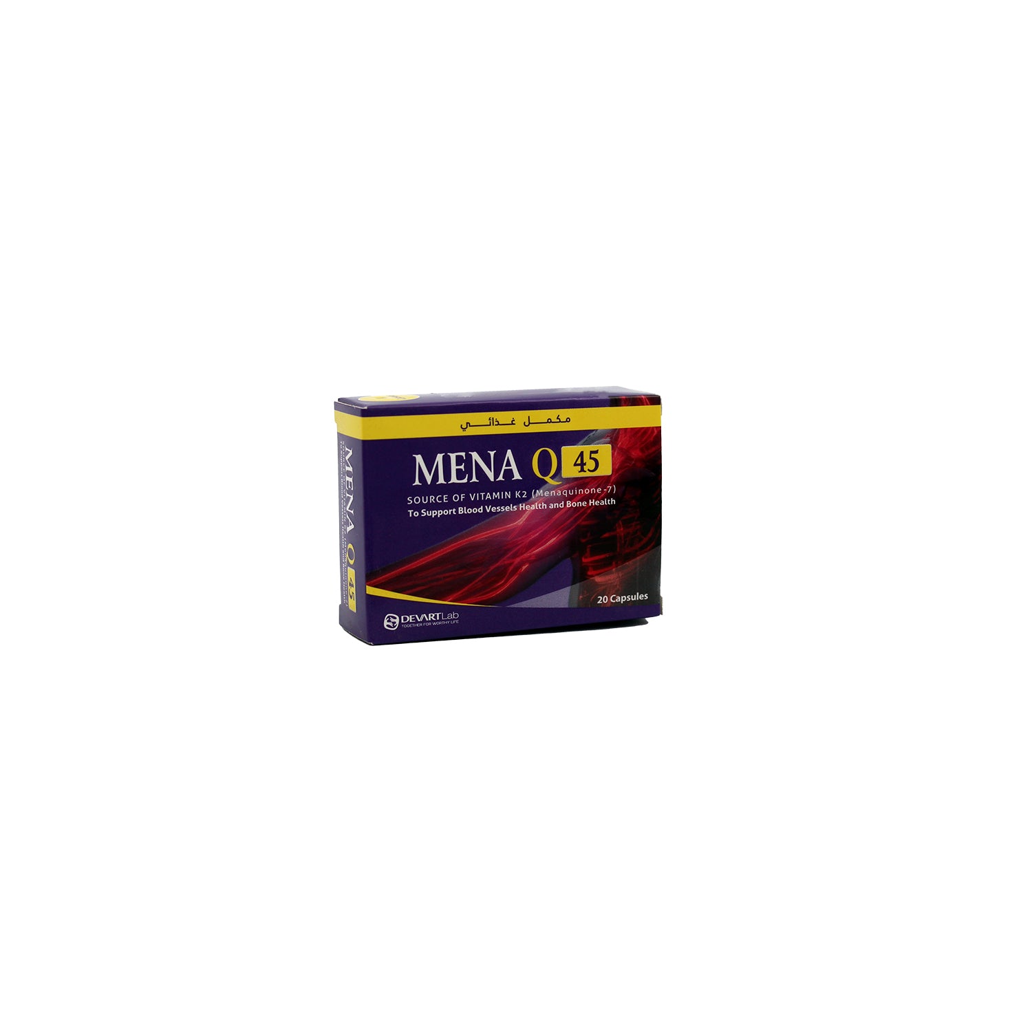 Mena Q 45mcg Vitamin K2 Blood Vessel & Bone Support Supplement