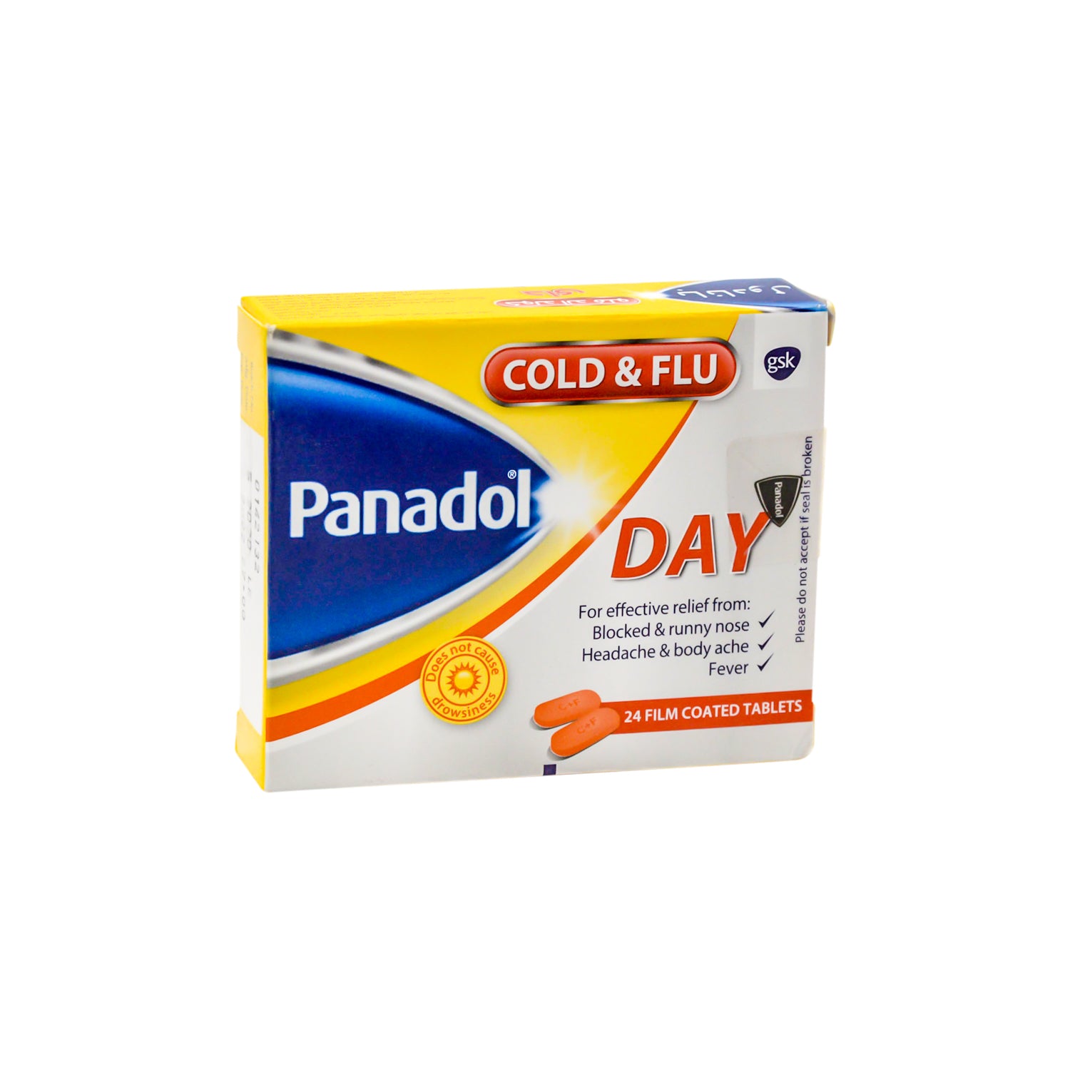 Panadol Cold & Flu 500mg Paracetamol Day Pain Relief