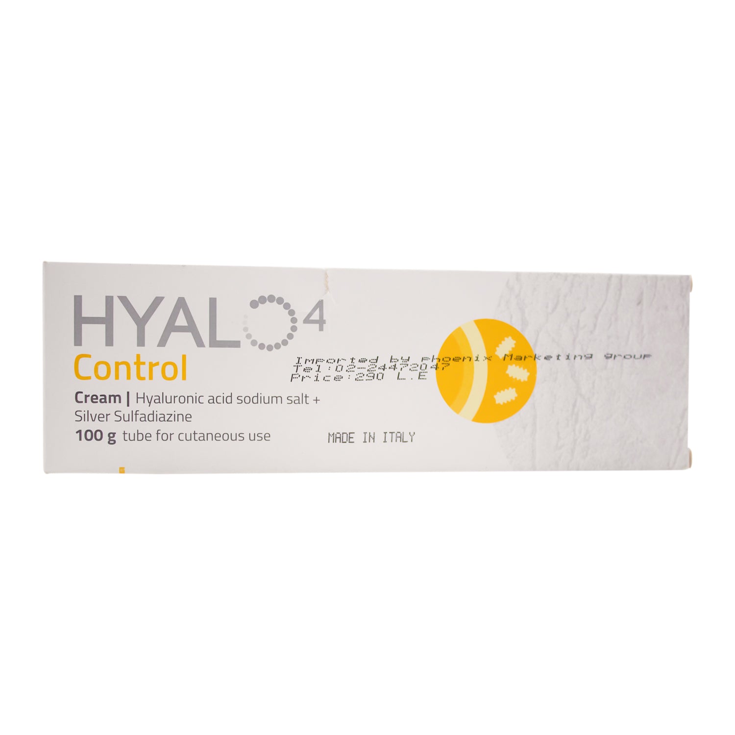 كريم هيالو 4 للتحكم مع حمض الهيالورونيك وملح الصوديوم وسلفاديازين الفضة