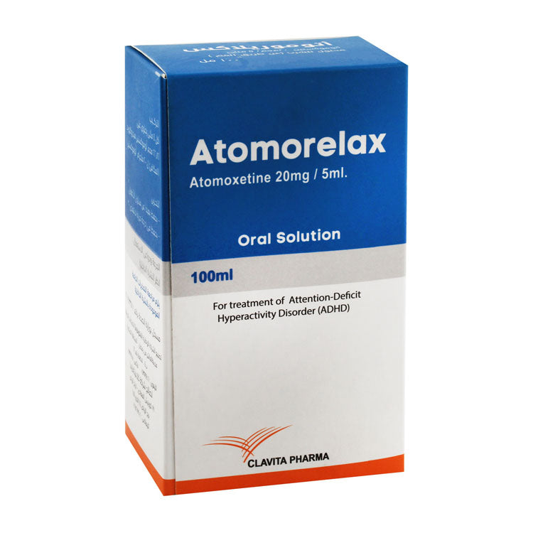 Atomorelax 20mg/5ml Atomoxetine Oral Solution for Treating Attention-Deficit Hyperactivity Disorder