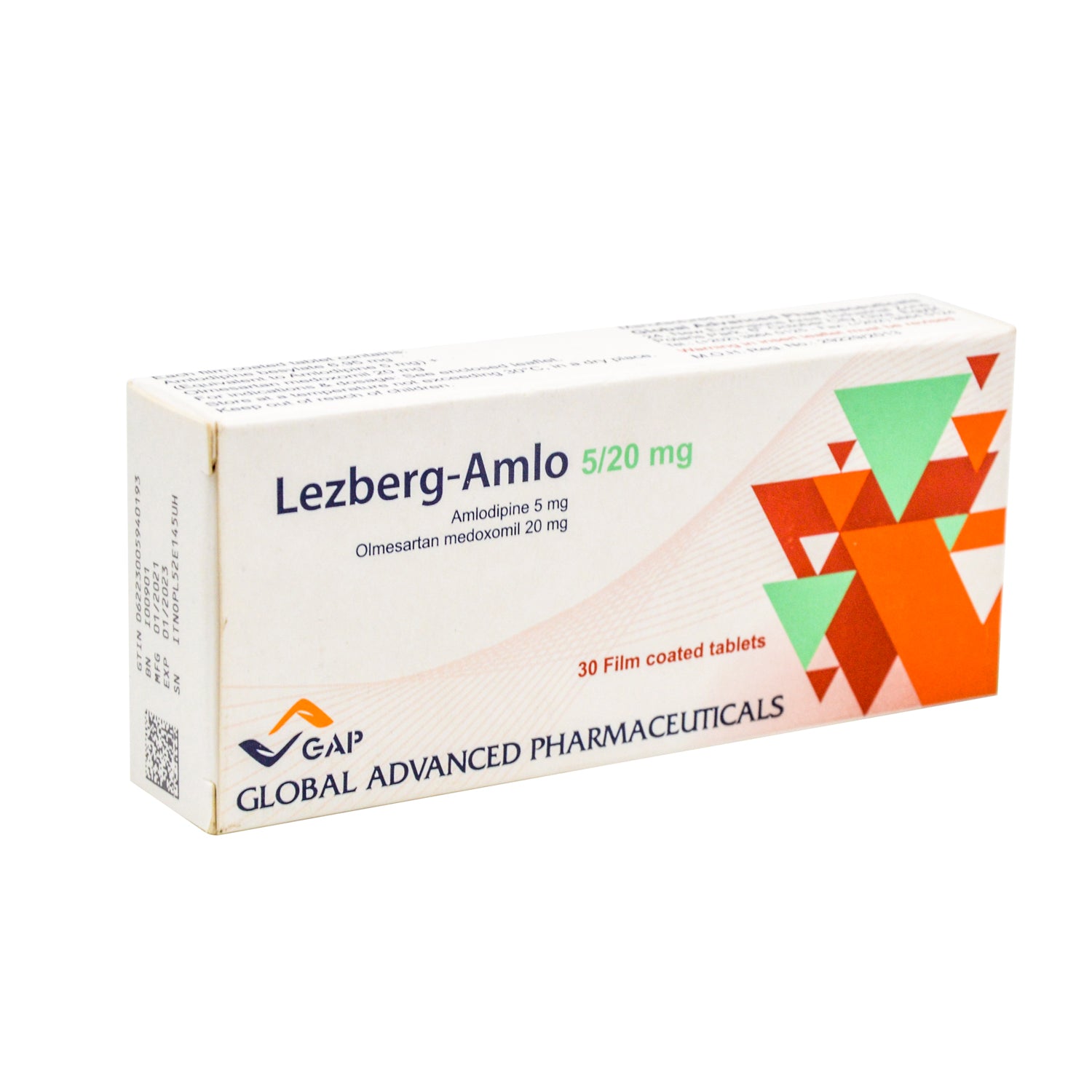 Lezberg-Amlo 5mg Amlodipine & 20mg Olmesartan Medoxomil