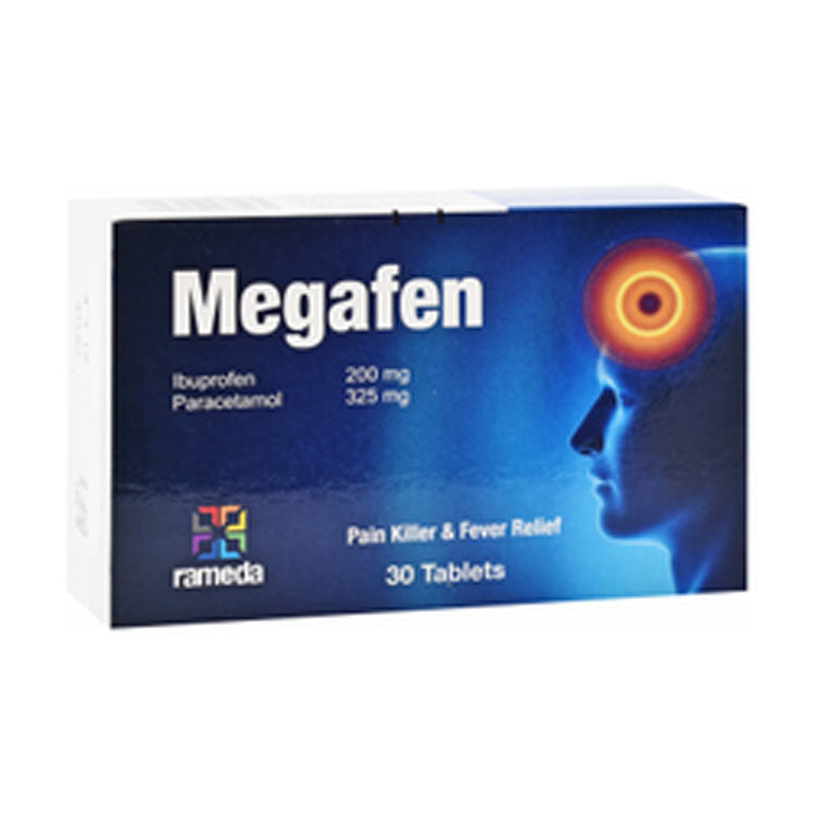 Megafen 200mg Ibuprofen & 325mg Paracetamol Pain Killer