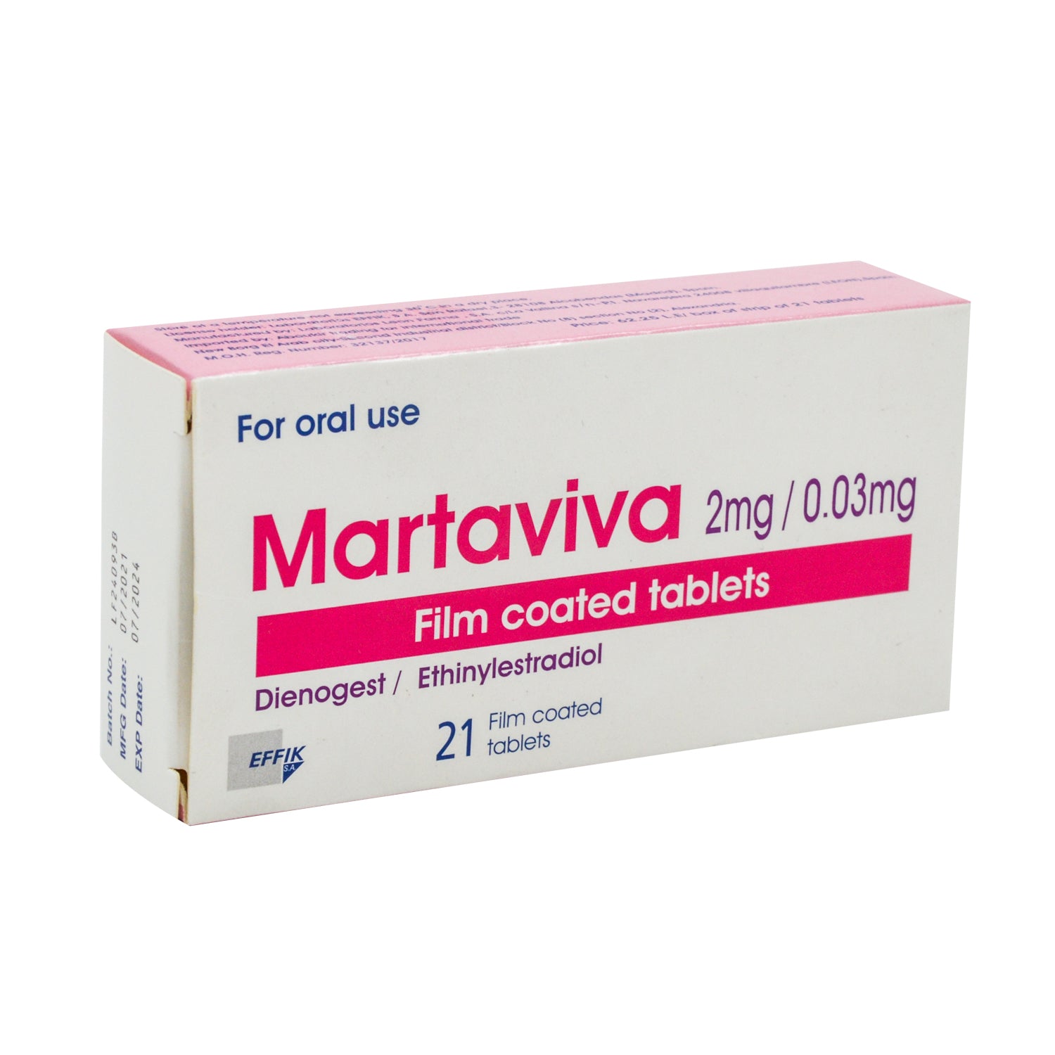 مارتافيفا 2 ملغ دينوجيست و0.03 ملغ إيثينيل إستراديول