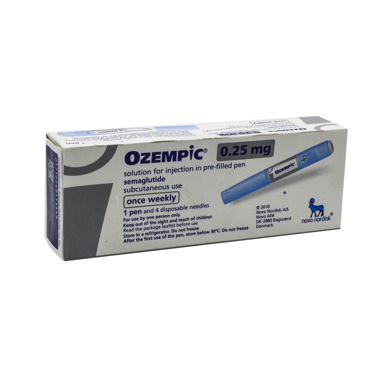 محلول أوزمبيك سيماغلوتيد بتركيز 0.25 ملغ مع إبر للحقن تحت الجلد