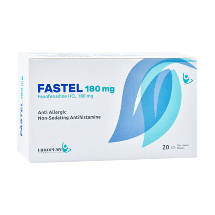 فاستل ١٨٠ ملغ فيكسوفينادين هيدروكلوريد، مضاد للحساسية، لا يسبب النعاس، ومضاد للهستامين