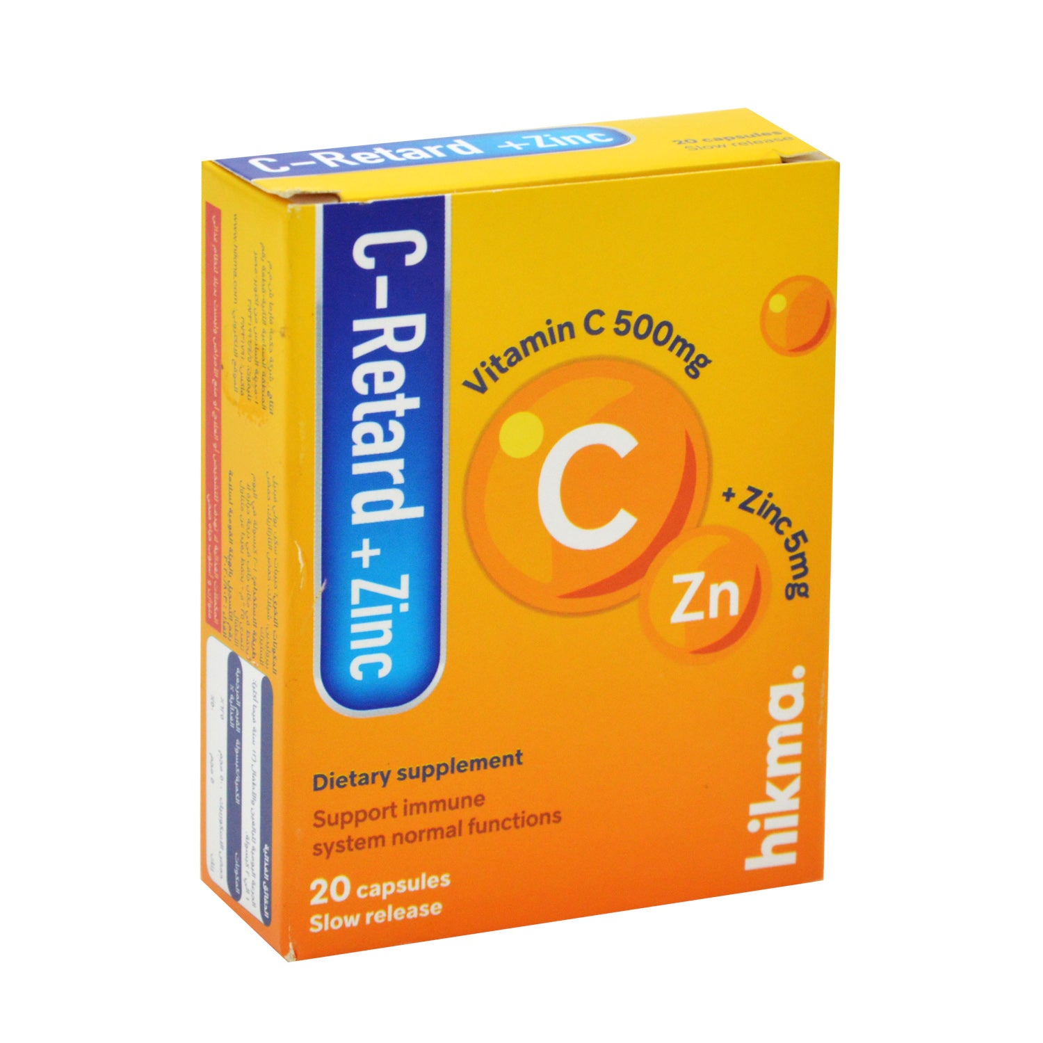 C-Retard 500mg Vitamin C Immune System Support Supplement with Zinc
