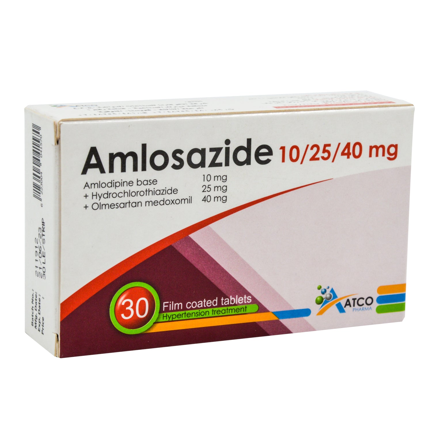 أملوسازيد 10 ملغ أملوديبين، 25 ملغ هيدروكلوروثيازيد و40 ملغ أولميسارتان ميدوكسوميل لعلاج ارتفاع ضغط الدم