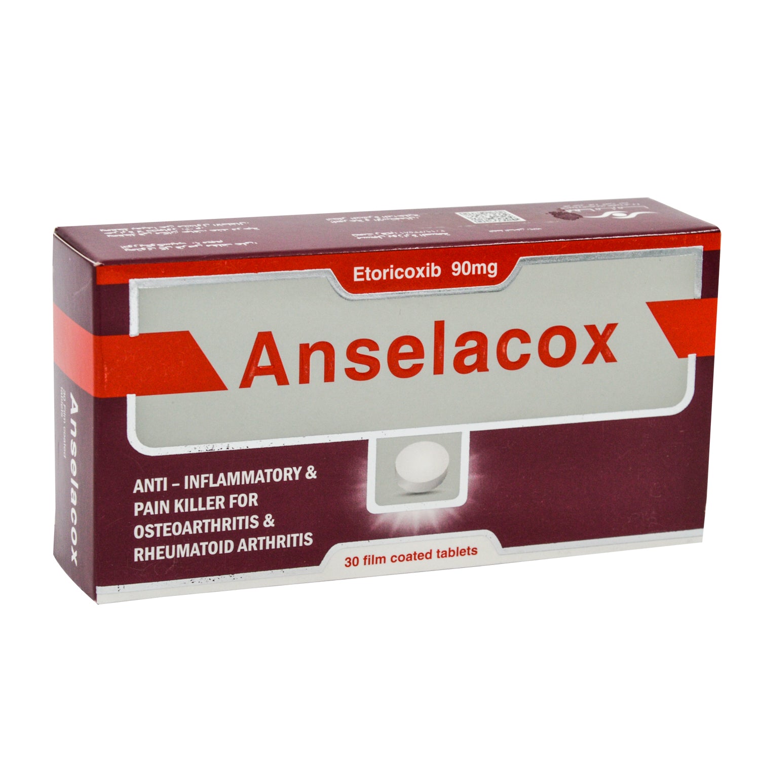 أنسيلاكوكس 90 ملغ إيتوريكوكسيب مضاد للالتهابات ومسكن للألم لعلاج التهاب المفاصل العظمي والتهاب المفاصل الروماتويدي