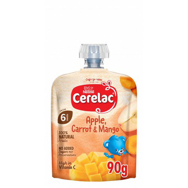 Cerelac Baby Puree with Apple, Carrot & Mango (6+ Months) - no added sugar, no added preservatives