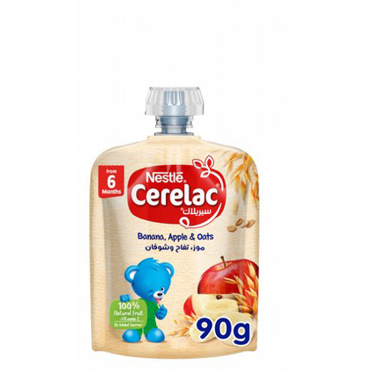 Cerelac Baby Puree Banana, Apple & Oats Flavor (6+ Months) - no added sugar, no added preservatives