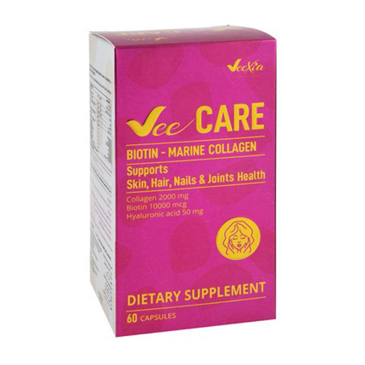 مكمل فيكسيا في كير 10000 ميكروغرام من البيوتين مع الكولاجين وحمض الهيالورونيك لصحة الشعر والبشرة والأظافر والمفاصل