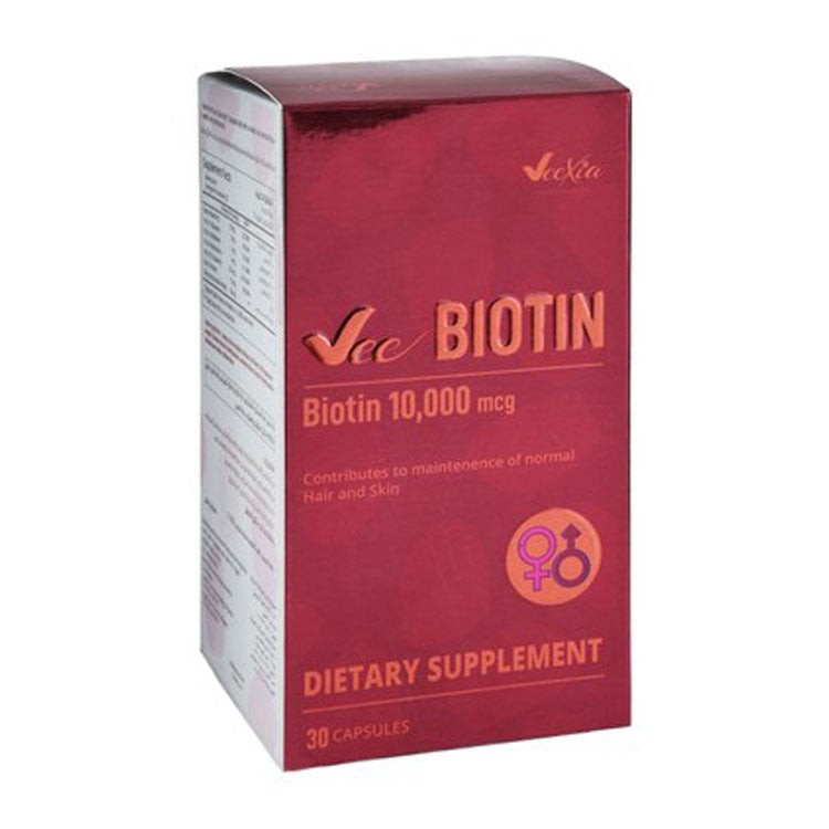 مكمل فيكسيا لدعم صحة الشعر والبشرة، يحتوي على 10000 ميكروغرام من البيوتين