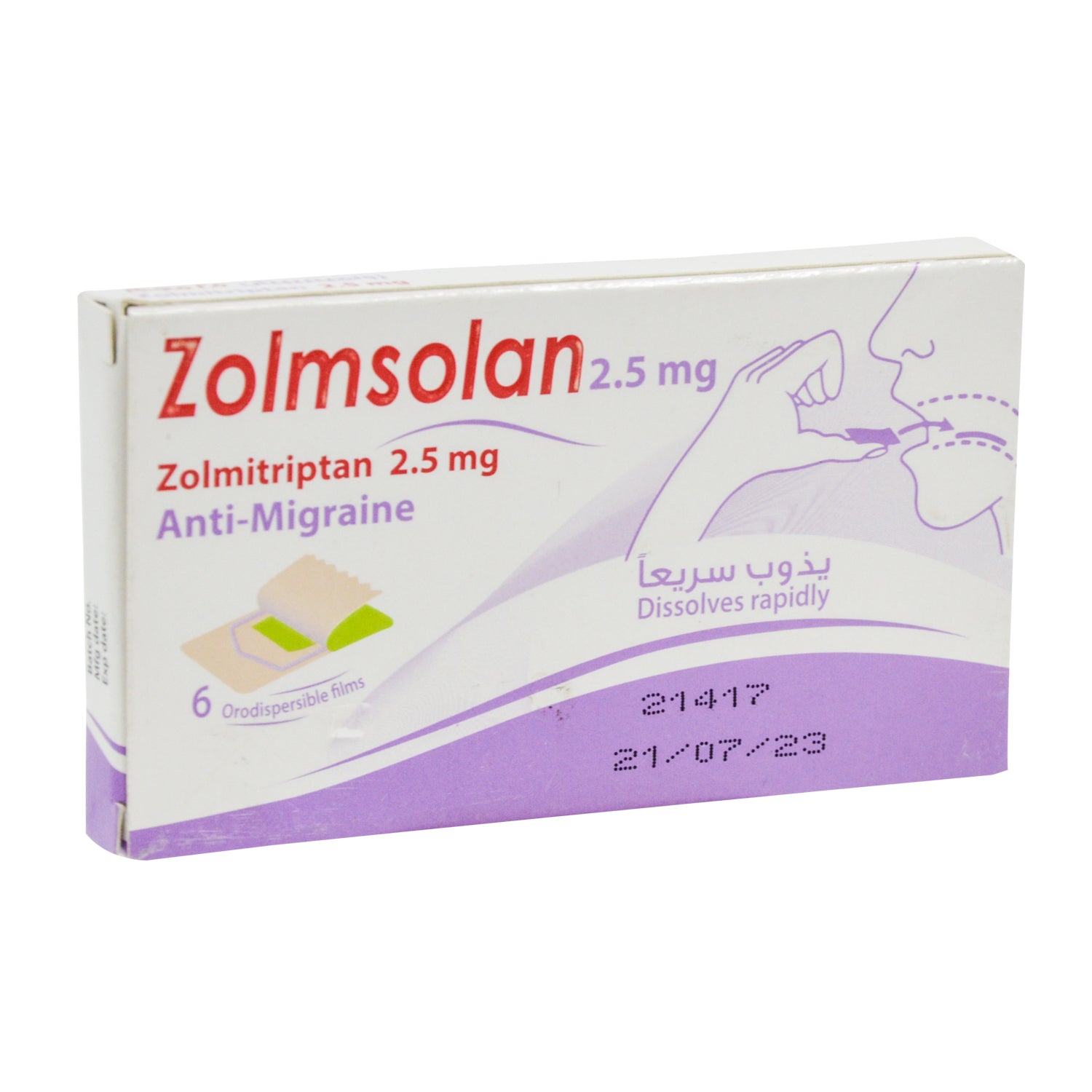 Zolmsolan 2.5mg Zolmitriptan Anti-Migraine Orodispersible Films